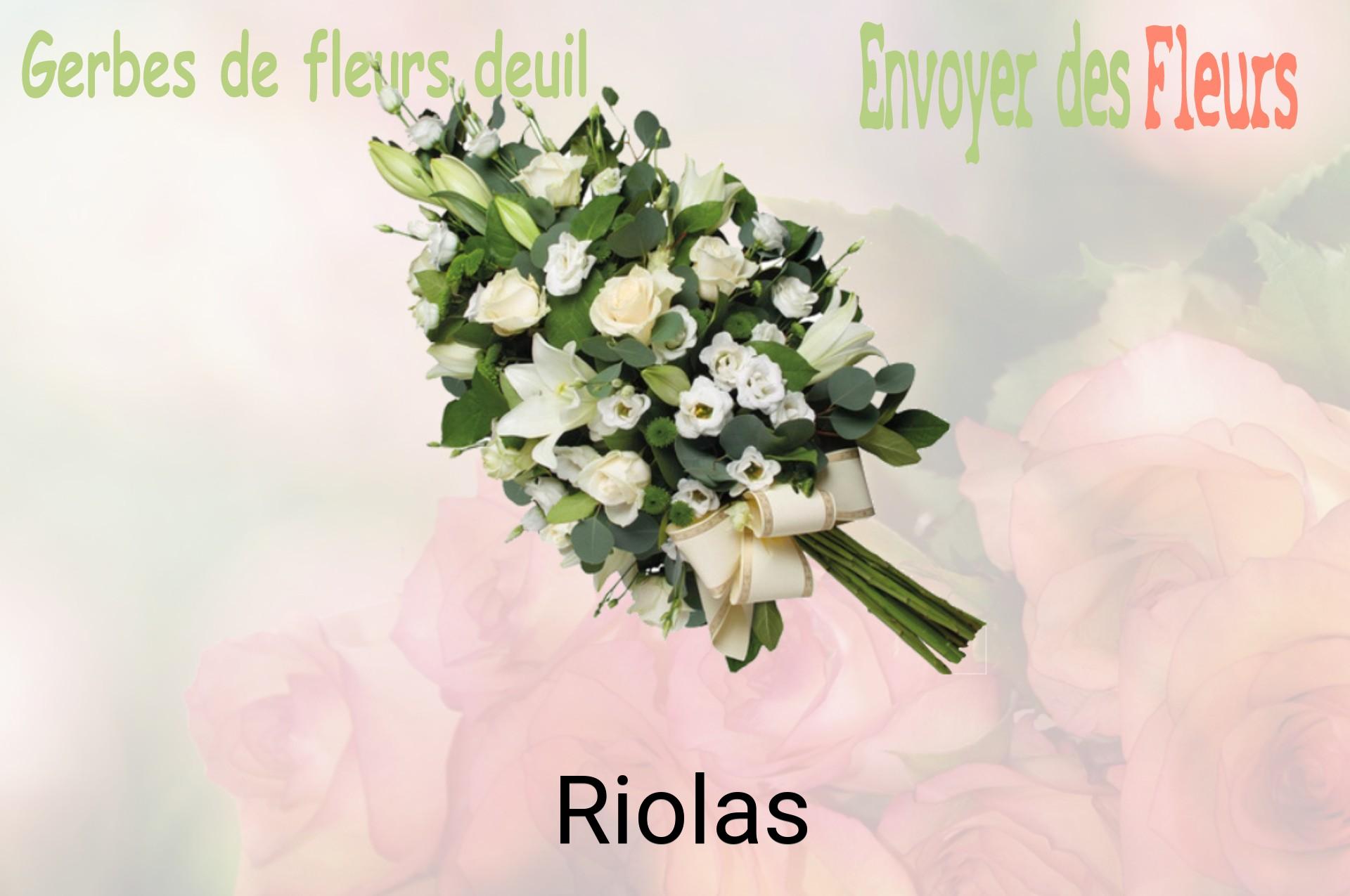 Gerbe de fleurs de deuil livrée à Riolas